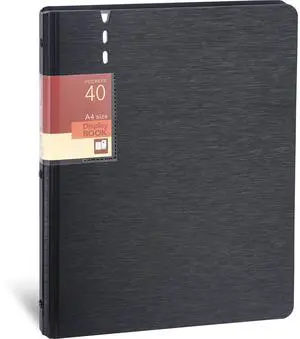 Presentation Binder 40-Pocket, Displays 80 Pages, 9x12 inch with Plastic Sleeves, Portfolio Organizer for Documents, Certificates, Artwork, Photos, Clear Sheet Protectors (Black, 1 Pack) Presentation Binder 40-Pocket, Displays 80 Pages, 9x12 inch with Plastic Sleeves, Portfolio Organizer for Documents, Certificates, Artwork, Photos, Clear Sheet Protectors (Black, 1 Pack)