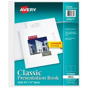 Classic Presentation Book, Clear Front Window for Title Page, 12 Non-stick Pages, 1 White Book (47671) Classic Presentation Book, Clear Front Window for Title Page, 12 Non-stick Pages, 1 White Book (47671)