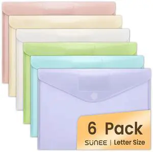 6 Pack Plastic Envelopes, Folders for Document for A4 Letter Size, Poly File Folders with Label Pockets for School Home Office Organizer Work Supplies, 6 Colors 6 Pack Plastic Envelopes, Folders for Document for A4 Letter Size, Poly File Folders with Label Pockets for School Home Office Organizer Work Supplies, 6 Colors