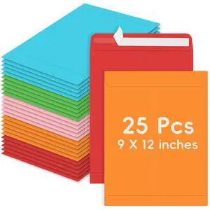 25 Pack Colored Mailing Envelopes, 9 x12 Inches Self-Seal Manilla Envelopes | Colorful Manilla Envelopes for Mailing, Organize, storage, Home, Office Business 25 Pack Colored Mailing Envelopes, 9 x12 Inches Self-Seal Manilla Envelopes | Colorful Manilla Envelopes for Mailing, Organize, storage, Home, Office Business