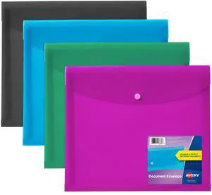 Document Holder Envelope, Holds 450 Letter/A4-Size Sheets, 4-Color 4-Pack (73556) Document Holder Envelope, Holds 450 Letter/A4-Size Sheets, 4-Color 4-Pack (73556)