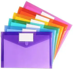 6 Pack Plastic Envelopes, Clear Document Folders, A4 Size | Clear Document Plastic File Folders Organization with Hook & Loop Closure 6 Pack Plastic Envelopes, Clear Document Folders, A4 Size | Clear Document Plastic File Folders Organization with Hook & Loop Closure