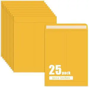 25 Pack Manilla Envelopes 9 x 12, Brown, Letter Size, Self-Seal Manila Large Envelopes for Office Business, Home, Organize, storage 25 Pack Manilla Envelopes 9 x 12, Brown, Letter Size, Self-Seal Manila Large Envelopes for Office Business, Home, Organize, storage