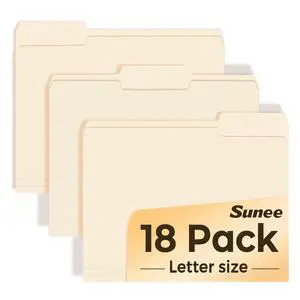 File Folders, 18 Pack Manilla Folders 8.5 x 11, 1/3 Cut Tab for Easy Labeling and Organization, Durable Standard Paper for Home, Office, School Filing File Folders, 18 Pack Manilla Folders 8.5 x 11, 1/3 Cut Tab for Easy Labeling and Organization, Durable Standard Paper for Home, Office, School Filing