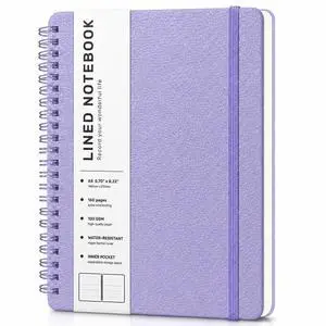 Lined Spiral Notebook for Women, A5 College Ruled Leather Spiral Journals | 160 Pages Small Journaling Notebooks, 5.7"x11" Note Book for Writing, Work, School, Men, Hardcover Leather Journals, Purple Lined Spiral Notebook for Women, A5 College Ruled Leather Spiral Journals | 160 Pages Small Journaling Notebooks, 5.7"x11" Note Book for Writing, Work, School, Men, Hardcover Leather Journals, Purple