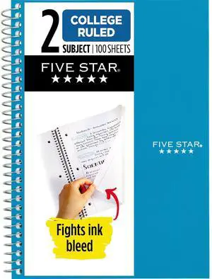 Small Spiral Notebook, 2 Subject, College Ruled Paper, 9-1/2" x 6", 100 Sheets, Teal Blue (06180AA4) Small Spiral Notebook, 2 Subject, College Ruled Paper, 9-1/2" x 6", 100 Sheets, Teal Blue (06180AA4)
