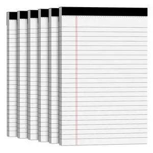 Note Pads 5x8 Small Legal Pads White Notepad, 6 Pack, Narrow Ruled Notepads | Micro Perforated Legal Writing Pads Memo Pad, 30 Sheet/ Note Pad, Notebook Paper Tablet for School, Lined Note Pad 5x8'' Note Pads 5x8 Small Legal Pads White Notepad, 6 Pack, Narrow Ruled Notepads | Micro Perforated Legal Writing Pads Memo Pad, 30 Sheet/ Note Pad, Notebook Paper Tablet for School, Lined Note Pad 5x8''