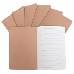 6 Pack A5 Wide Ruled Lay Flat Notebooks Bulk, Kraft Brown Softcover | 30 Sheets/60 Pages Each, 80gsm Off-White Paper, Thread-Sewn Binding for School, Office, and Daily Notes 6 Pack A5 Wide Ruled Lay Flat Notebooks Bulk, Kraft Brown Softcover | 30 Sheets/60 Pages Each, 80gsm Off-White Paper, Thread-Sewn Binding for School, Office, and Daily Notes