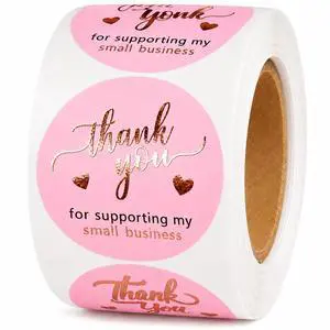 500 Pcs 1.5 Inch Pink and Rose Gold Thank You Stickers | Bulk 500 sticker roll; seals envelopes, cookie bags and boxes; rose gold script for wedding favors and thank you tags 500 Pcs 1.5 Inch Pink and Rose Gold Thank You Stickers | Bulk 500 sticker roll; seals envelopes, cookie bags and boxes; rose gold script for wedding favors and thank you tags