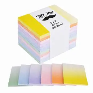 Gradient Sticky Notes Bulk, 3" x 3", 18 Pads, 900 Sheets | Cute Sticky Notes, Self-Stick Note Pads, Perfect for Office, School, Home, Study & Organization Gradient Sticky Notes Bulk, 3" x 3", 18 Pads, 900 Sheets | Cute Sticky Notes, Self-Stick Note Pads, Perfect for Office, School, Home, Study & Organization