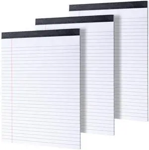 3 Pack Legal Pads8.5" x 11"Note PadWide Ruled Pad30 Sheets PerWhite | Office SuppliesMicro Perforated Lined Note Writing PadsDouble-Side Printed Legal Note Pad for School,Home,Office,Business 3 Pack Legal Pads8.5" x 11"Note PadWide Ruled Pad30 Sheets PerWhite | Office SuppliesMicro Perforated Lined Note Writing PadsDouble-Side Printed Legal Note Pad for School,Home,Office,Business