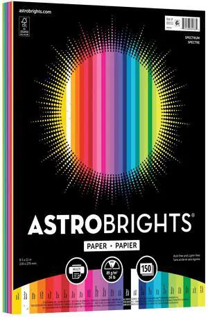 Colored Paper, 8.5 x 11, 24 lb/89 gsm, Spectrum 25-Color , 150 Sheets Colored Paper, 8.5 x 11, 24 lb/89 gsm, Spectrum 25-Color , 150 Sheets