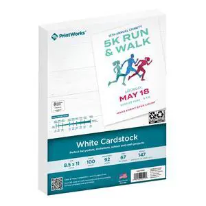 White Cardstock 8.5" x 11" - 67 lb/147 gsm Vellum Bristol - 100 Sheets - Made in the USA - SFI® Certified - 92 Bright - Card Stock Printer Paper for School, Craft, & Office Use (00540) White Cardstock 8.5" x 11" - 67 lb/147 gsm Vellum Bristol - 100 Sheets - Made in the USA - SFI® Certified - 92 Bright - Card Stock Printer Paper for School, Craft, & Office Use (00540)