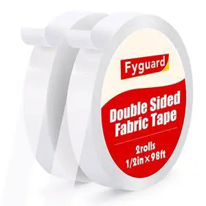 Double Sided Fabric Tape 2 Rolls×0.51In x 98Ft Hem Tape for Pants | No Sewing No Ironing, Hemming Tape for Clothing Pants Dresses Carpets Crafts Double Sided Fabric Tape 2 Rolls×0.51In x 98Ft Hem Tape for Pants | No Sewing No Ironing, Hemming Tape for Clothing Pants Dresses Carpets Crafts
