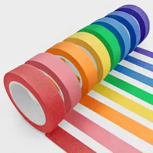 8PCS Colored Masking Tape Thin Painters Tape Rainbow Colors Rolls For Kids | Art Supplies 1/2 inch Great for Crafts Labeling DIY Decorative Tiny Size 8PCS Colored Masking Tape Thin Painters Tape Rainbow Colors Rolls For Kids | Art Supplies 1/2 inch Great for Crafts Labeling DIY Decorative Tiny Size