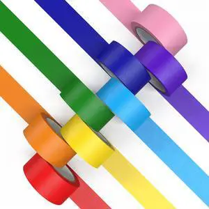 Colored Masking Tape, Color Painters Tape for Kids, 8 Rolls 1 inch Wide x 14 Yards Each, Colorful Paper Tapes Rainbow Colors for Labeling Packing, Painter Tape Variety Pack, Craft Tape Colored Masking Tape, Color Painters Tape for Kids, 8 Rolls 1 inch Wide x 14 Yards Each, Colorful Paper Tapes Rainbow Colors for Labeling Packing, Painter Tape Variety Pack, Craft Tape