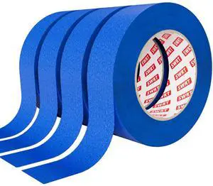 Blue Painters Tape 1 Inch Wide, 4 Rolls x 55 Yards, Clean Removal | Bleed-Free Edges; Sharp Paint Lines; Clean Removal; No Sticky Residue; Easy Multi-Surface Use Blue Painters Tape 1 Inch Wide, 4 Rolls x 55 Yards, Clean Removal | Bleed-Free Edges; Sharp Paint Lines; Clean Removal; No Sticky Residue; Easy Multi-Surface Use