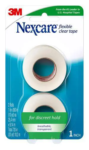 Flexible Clear Tape, Waterproof Transparent Medical Tape, Secures Dressings and Catheter Tubing - 1 In x 10 Yds, 2 Rolls of Tape Flexible Clear Tape, Waterproof Transparent Medical Tape, Secures Dressings and Catheter Tubing - 1 In x 10 Yds, 2 Rolls of Tape