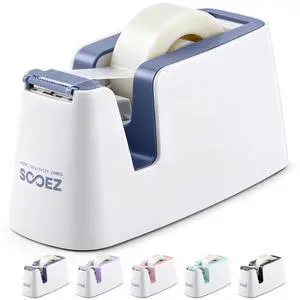 Aesthetic Tape Dispenser, Tape Holder Cutter, Everyday Desktop Use | One-Handed Use, One-Piece Core and Holder, Hidden Blade, Weighted Base, Non-Slip Pads, Fits 0.75" Tape, Office School Home Aesthetic Tape Dispenser, Tape Holder Cutter, Everyday Desktop Use | One-Handed Use, One-Piece Core and Holder, Hidden Blade, Weighted Base, Non-Slip Pads, Fits 0.75" Tape, Office School Home