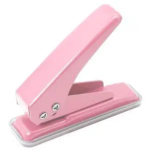 Single Hole Puncher, 1/4" Hole, 20 Sheet Capacity, Pink, 1 Pack | Metal Paper Punch with Skid-Resistant Base, for Paper, Chipboard, Art Project Single Hole Puncher, 1/4" Hole, 20 Sheet Capacity, Pink, 1 Pack | Metal Paper Punch with Skid-Resistant Base, for Paper, Chipboard, Art Project