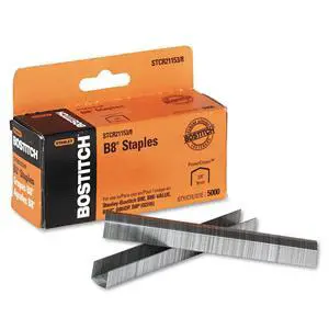 Office B8 PowerCrown Staples, 0.375 Inch Leg, 45 Sheet Capacity, 5,000 Per Box (STCR21153/8), Silver Office B8 PowerCrown Staples, 0.375 Inch Leg, 45 Sheet Capacity, 5,000 Per Box (STCR21153/8), Silver