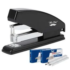 Heavy Duty Stapler with Staples, 3600 Staples 3/8" | 60 Sheet Capacity, Desktop Stapler for Students, Office Supplies, Ergonomic Design for Comfortable Use, Jam-Free Heavy Duty Stapler with Staples, 3600 Staples 3/8" | 60 Sheet Capacity, Desktop Stapler for Students, Office Supplies, Ergonomic Design for Comfortable Use, Jam-Free