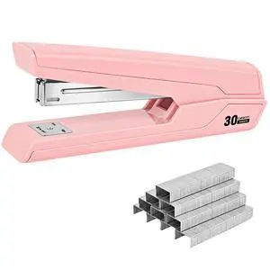 Metal Stapler with 830 Staples,Pink Stapler,Staplers for Desk | 30 Sheet Capacity, Office Stapler,Non-Slip Metal Stapler with 830 Staples,Pink Stapler,Staplers for Desk | 30 Sheet Capacity, Office Stapler,Non-Slip