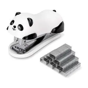 Mini Cute Panda Desktop Stapler, 12 Sheet Capacity | Includes Built-in Staple Remover & 1000PCS No.10 Staples Mini Cute Panda Desktop Stapler, 12 Sheet Capacity | Includes Built-in Staple Remover & 1000PCS No.10 Staples