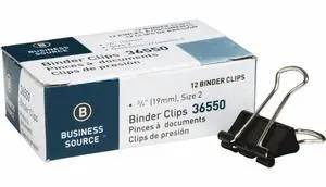 BSN36550, Fold-Back Binder Clips, 12 / Dozen, Black BSN36550, Fold-Back Binder Clips, 12 / Dozen, Black