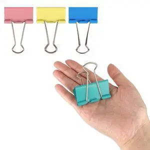 Extra Large 2-Inch Colored Binder Clips, 12-Pack (Pink, Blue, Green, Yellow) Extra Large 2-Inch Colored Binder Clips, 12-Pack (Pink, Blue, Green, Yellow)