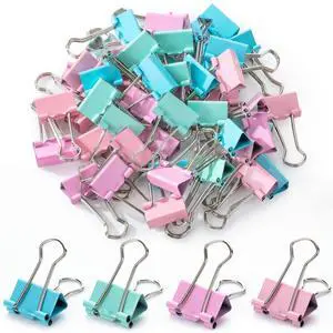Small Binder Clips, 50 pcs, 0.75", Small Size | Pastel Color Metal Binder Paper Clips, Paper Clamps for Office Supplies, Home, School, Business, Document Organizing Small Binder Clips, 50 pcs, 0.75", Small Size | Pastel Color Metal Binder Paper Clips, Paper Clamps for Office Supplies, Home, School, Business, Document Organizing