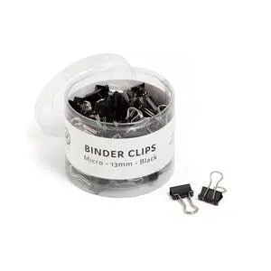 Binder Clips, 100-Count, 1/2 Inch, Small Paper Clamps, Black Binder Clips, 100-Count, 1/2 Inch, Small Paper Clamps, Black