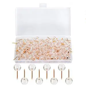 150PCS Push Pins, Rose Gold Map Thumb Tacks, Large Size Pins Rose Gold Steel Point and Transparent Plastic Round Head for Bulletin Board, Fabric Marking, Crafts and Office Organization 150PCS Push Pins, Rose Gold Map Thumb Tacks, Large Size Pins Rose Gold Steel Point and Transparent Plastic Round Head for Bulletin Board, Fabric Marking, Crafts and Office Organization