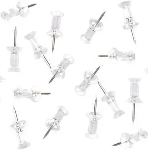 Clear Plastic Head Push Pins, 200 Count, Steel Point Tacks Clear Plastic Head Push Pins, 200 Count, Steel Point Tacks