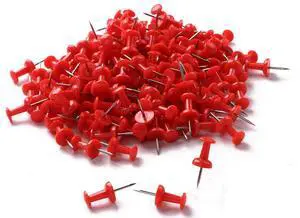 200PCS Colored Plastic Push Pins Decorative Map Thumb Tacks with Steel for Bulletin Board and DIY Craft Home Office Use (Red) 200PCS Colored Plastic Push Pins Decorative Map Thumb Tacks with Steel for Bulletin Board and DIY Craft Home Office Use (Red)