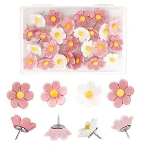 30 Pcs Cute Decorative Flower Push Pins for Bulletin Board, Cork Board Thumbtacks for Classroom, Home Office 30 Pcs Cute Decorative Flower Push Pins for Bulletin Board, Cork Board Thumbtacks for Classroom, Home Office