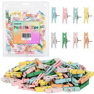 60 Pcs Push Pin Clips for Cork Board Colorful Push Pins with Wooden Clips | Decorative Assorted Colors Thumbtack Pushpins Tacks for Bulletin Board Decorations Artworks Notes Photos Office and Home 60 Pcs Push Pin Clips for Cork Board Colorful Push Pins with Wooden Clips | Decorative Assorted Colors Thumbtack Pushpins Tacks for Bulletin Board Decorations Artworks Notes Photos Office and Home