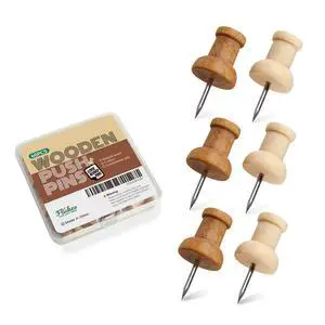 40 Pcs Wood Push Pins, Decorative Wooden Thumb Tacks for Cork Board, Natural & Light Brown Pins and Tacks, Bulletin Board Accessories, Map Tacks 40 Pcs Wood Push Pins, Decorative Wooden Thumb Tacks for Cork Board, Natural & Light Brown Pins and Tacks, Bulletin Board Accessories, Map Tacks