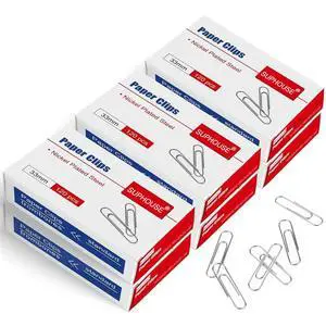 Paper Clips Medium Size Paperclips #1 Nonskid, 1-2/7 Inch Paper Clips for Office & School, Personal Use, 720 Count (6 Boxes of 120), Silver Paper Clips Medium Size Paperclips #1 Nonskid, 1-2/7 Inch Paper Clips for Office & School, Personal Use, 720 Count (6 Boxes of 120), Silver