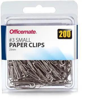 Small #3 Size Paper Clips, Silver, 200 in Pack (97219) Small #3 Size Paper Clips, Silver, 200 in Pack (97219)