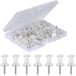 120-Pack Push Pins for Bulletin Board, Thumb Tacks with Clear Plastic Tip and Steel Tip, Portable and Durable Wall Tacks Suitable for Cork Board, Office and Daily Life 120-Pack Push Pins for Bulletin Board, Thumb Tacks with Clear Plastic Tip and Steel Tip, Portable and Durable Wall Tacks Suitable for Cork Board, Office and Daily Life
