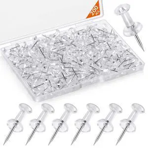 200 Pcs Push Pins Tacks, Thumb Tacks for Wall, Clear Plastic Head, Steel Point, Decorative Push Pins, Standard Thumb Tacks for Bulletin Board, Corkboard, Map, Calendar, Photo, Home, Office 200 Pcs Push Pins Tacks, Thumb Tacks for Wall, Clear Plastic Head, Steel Point, Decorative Push Pins, Standard Thumb Tacks for Bulletin Board, Corkboard, Map, Calendar, Photo, Home, Office