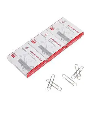 Paperclips for Office School & Personal Use, Jumbo Smooth Paper Clip (2"), 300 Large Paper Clips (3 Boxes of 100 Each), Silver | Large paper clips for office, school and personal use Paperclips for Office School & Personal Use, Jumbo Smooth Paper Clip (2"), 300 Large Paper Clips (3 Boxes of 100 Each), Silver | Large paper clips for office, school and personal use