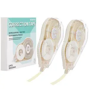100 Feet Long Cream Correction Tape, Smooth Glide, No Residue, Quick Dry Beige Correction Tape, Perfect for School, Office Supplies, Crafting, Note Taking, Journaling (2 Pack) 100 Feet Long Cream Correction Tape, Smooth Glide, No Residue, Quick Dry Beige Correction Tape, Perfect for School, Office Supplies, Crafting, Note Taking, Journaling (2 Pack)