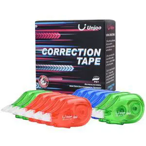 White Correction Tape, For school, Office(12pack, 6Mx0.2,3 colors) | Easy To Use Applicator, Fast Clean Tear-Resistant Tape, 6M/256", Tape Width 0.2in White Correction Tape, For school, Office(12pack, 6Mx0.2,3 colors) | Easy To Use Applicator, Fast Clean Tear-Resistant Tape, 6M/256", Tape Width 0.2in