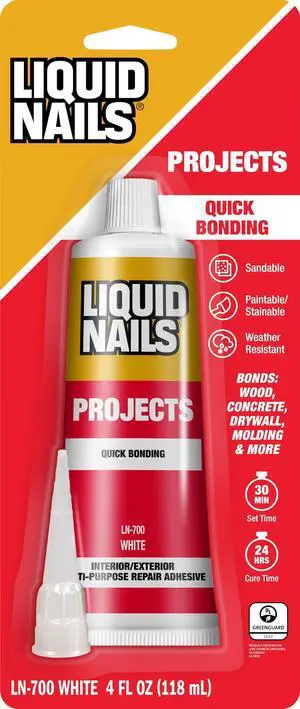 LN-700 4-Ounce Small Projects and Repairs Adhesive | Waterproof Interior/Exterior Glue Bonds Wood, Concrete, Drywall & Molding, Paintable, Low VOC LN-700 4-Ounce Small Projects and Repairs Adhesive | Waterproof Interior/Exterior Glue Bonds Wood, Concrete, Drywall & Molding, Paintable, Low VOC
