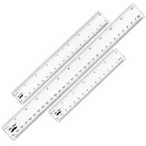 Clear Ruler Set, 3 Pack, 6", 8" and 12 Inch, Easy-to-Read Markings | Scratch-Resistant Design, Durable Plastic Rulers for Crafting Office & School, School Supplies Clear Ruler Set, 3 Pack, 6", 8" and 12 Inch, Easy-to-Read Markings | Scratch-Resistant Design, Durable Plastic Rulers for Crafting Office & School, School Supplies