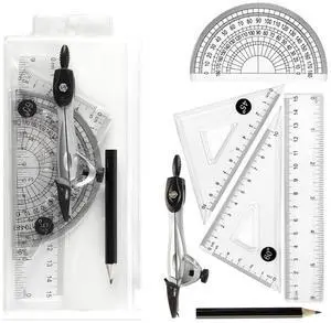 Protractor and Compass Set with Rulers,Compass Geometry Drawing Tool Set | All-in-One Rulers Compass Kit for Students and Technical Drawing Protractor and Compass Set with Rulers,Compass Geometry Drawing Tool Set | All-in-One Rulers Compass Kit for Students and Technical Drawing
