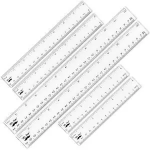 Clear Ruler Set, 6 Pack, 6", 8" and 12", Metric & Imperial | Plastic Ruler, Transparent Measuring tools Clear Ruler Set, 6 Pack, 6", 8" and 12", Metric & Imperial | Plastic Ruler, Transparent Measuring tools
