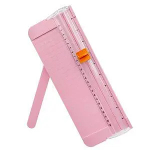Paper Cutter, A4 Paper Trimmer with Security Safeguard & Side Ruler Portable Straight Edge Cutter for Scrapbooking Craft Paper, Photos, Label, Cardstock (Pink) Paper Cutter, A4 Paper Trimmer with Security Safeguard & Side Ruler Portable Straight Edge Cutter for Scrapbooking Craft Paper, Photos, Label, Cardstock (Pink)